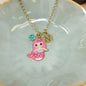 Personalized Mermaid Necklace. Little Girls Jewelry. Mermaid Gifts. Personalized Necklace. Custom Birthstone. Initial.