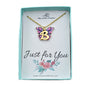 Butterfly Necklace in Gold Toned Mixed Metal and Enamel