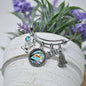 Kindergarten Graduation Bangle Bracelet Stainless Steel. Personalized with Crystal Birthstone