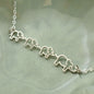 Mom and Three Baby Elephants Necklace in Sterling Silver