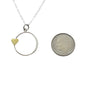 Sister Wedding Necklace. Sterling Silver Circle Charm with Bronze Heart Charm on a Sterling Silver Chain. Engagement or Bridal Shower Gift.
