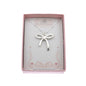 Antique Plated Coquette Bow Necklace On A Sterling Silver Saturn Chain. Bow Jewelry. Ribbon Jewelry. Coquette Jewelry.