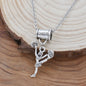 Cheerleader and Megaphone Necklace in Antique Silver Pewter