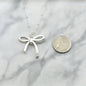 Antique Plated Coquette Bow Necklace On A Sterling Silver Saturn Chain. Bow Jewelry. Ribbon Jewelry. Coquette Jewelry.