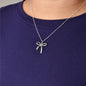 Antique Plated Coquette Bow Necklace On A Sterling Silver Saturn Chain. Bow Jewelry. Ribbon Jewelry. Coquette Jewelry.