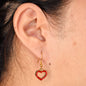 Enamel Love Heart Charm Earrings. Valentine's Day Gifts.
