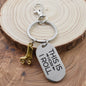 Roller Skating Keychain in Gold Plated Pewter and Stainless Steel