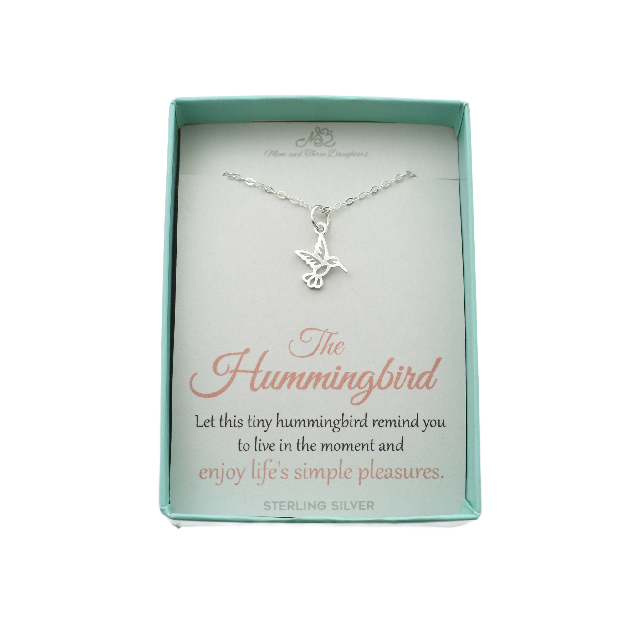 Hummingbird Necklace in Sterling Silver