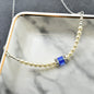16th Birthday Crystal Pearl and Birthstone Necklace in Sterling Silver