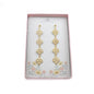 Gold Plated Flower Cutout Earrings Suspended on a Gold Stainless Stud. Filigree Earrings. Dangly Gold Earrings.