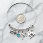 Kindergarten Graduation Bangle Bracelet Silver Tones. Personalized Bangle Bracelet