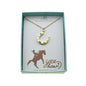 Gold Plated Horseshoe Necklace Accented with Multicolor Gemstones in Stainless Steel. Western Jewelry. Cowgirl Necklace. Horse Jewelry.
