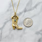 Gold Cowboy Boot Necklace Accented With Turquoise Gemstone. Western Jewelry. Cowgirl Necklace. Horse Jewelry.