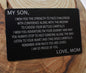 Custom Engraving of Wallet Card for Son