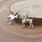 Boxer Dog Earrings in Antique Silver Pewter