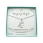 Praying Angel Necklace in Silver Tone Metal. Satellite Chain.