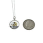 Palm Tree And Ocean Necklace in Sterling Silver