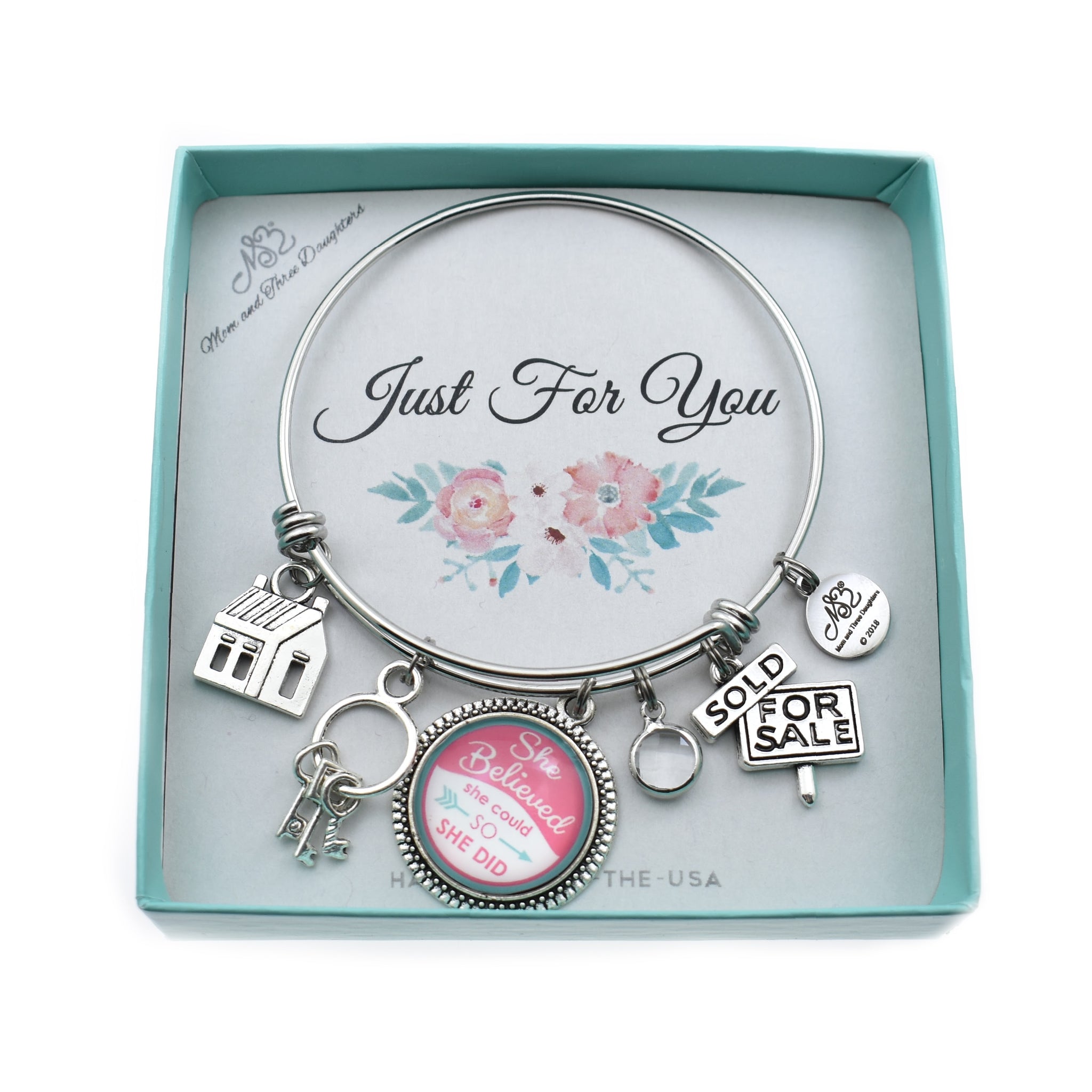 Real Estate Agent Bangle Bracelet in Stainless Steel