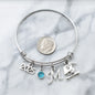 Kindergarten Graduation Bangle Bracelet Silver Tones. Personalized Bangle Bracelet