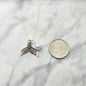 Mermaid Tail Charm with Iridescent Dreamy Blue Pearl Suspended on a Cable Chain. Mermaid Lover Necklace.