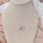 Mermaid Tail Charm with Iridescent Dreamy Blue Pearl Suspended on a Cable Chain. Mermaid Lover Necklace.