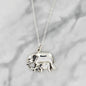 Mom and Baby Elephant Necklace in Sterling Silver