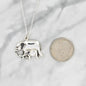 Mom and Baby Elephant Necklace in Sterling Silver