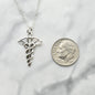 Medical Caduceus Necklace in Sterling Silver