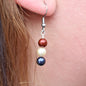 Red White and Blue Pearl Dangle Earrings. Patriotic Jewelry. Memorial Day Earrings. Fourth of July Earrings.