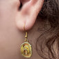 Gold Western Earring Sets in Gold Plated Zinc Alloy Metals. Cowboy Boot Earrings. Cactus and Bull Head Earrings. Enamel Sun Earrings.