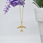 3D Jet Plane Necklace in Gold Plated Sterling Silver Aviation Charm