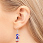 Red, White and Blue Flip Flop Enamel Earrings. Fourth of July. 4th of July. American Pride. Independence Day. Patriotic.