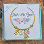 Ballerina Bracelet in Antique Gold with Personalized Initial and Birthstone with Pearl. Stainless Steel Bangle.