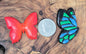Magnet Set: Polymer Clay Butterflies. Handmade and Handpainted.
