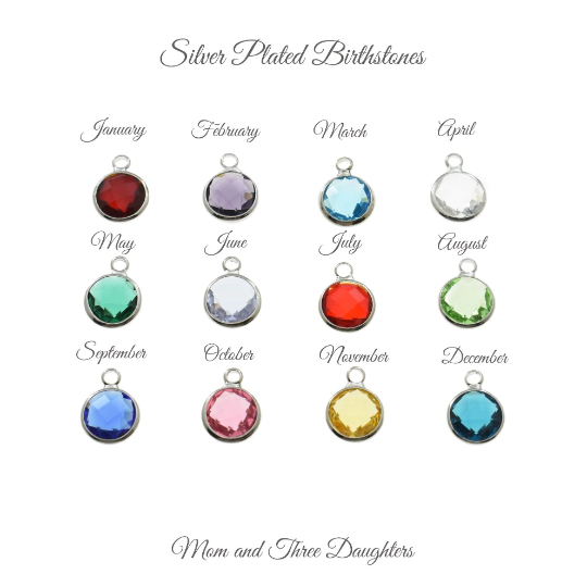 Glass birthstone charms 8mm x 12mm - Add on only