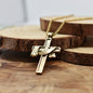 Antique Gold Plated Pewter Cross with Jesus' Shroud
