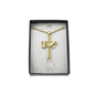 Antique Gold Plated Pewter Cross with Jesus' Shroud