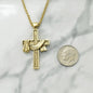 Antique Gold Plated Pewter Cross with Jesus' Shroud