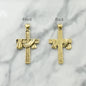 Antique Gold Plated Pewter Cross with Jesus' Shroud