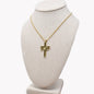 Antique Gold Plated Pewter Cross with Jesus' Shroud