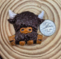 Magnet Set: Highland Cows. Polymer Clay Set of 3.