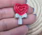 Handmade Lollipop Magnet Sets. Buy all in same color or all 3. Heart and Round Shaped Polymer Clay. Handmade.