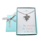 LPN Necklace in Silver Toned Metal With a Crystal Pearl