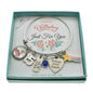Personalized Girl's Birthday Bangle Bracelet in Stainless Steel