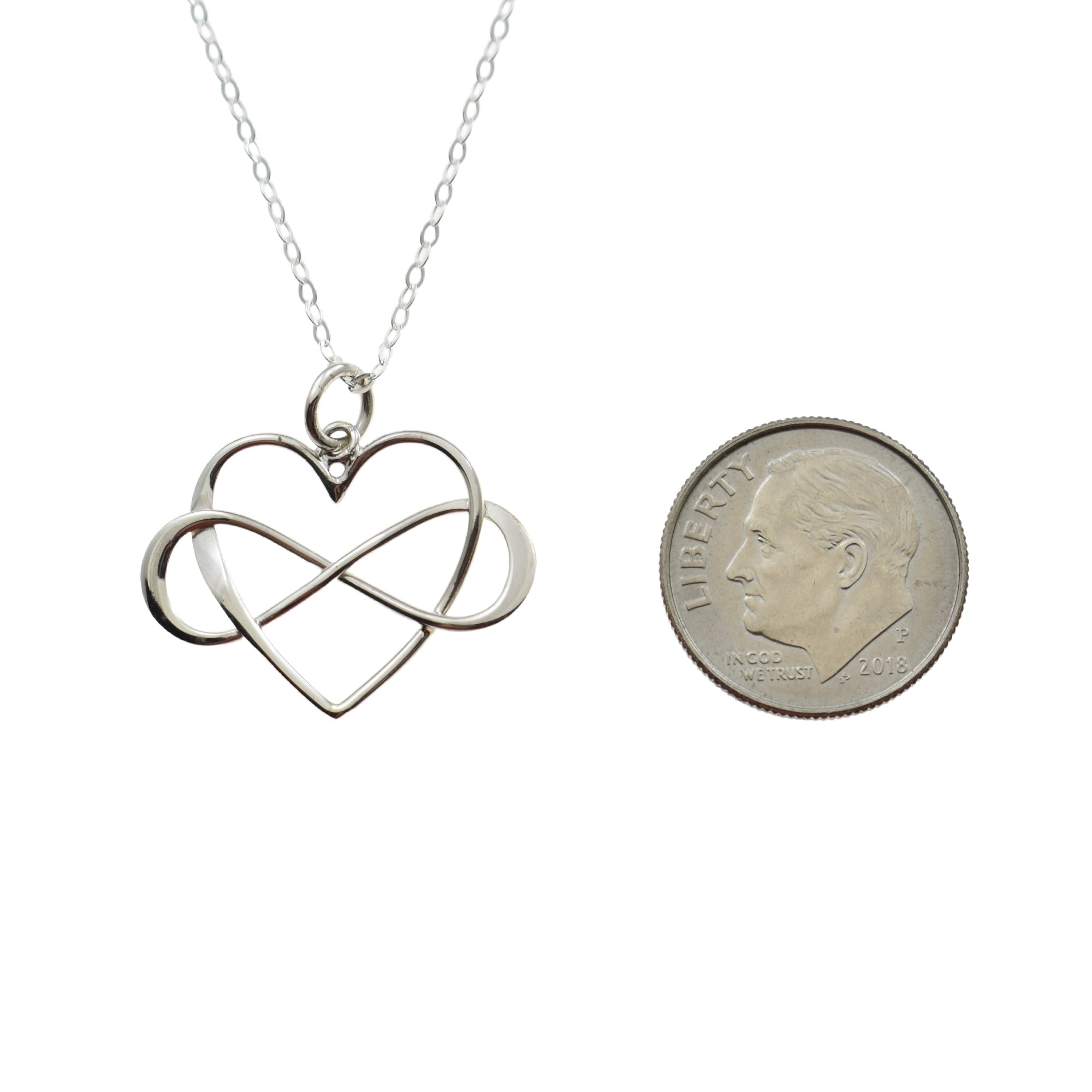 Stepdaughter Infinity Heart Necklace in Sterling Silver