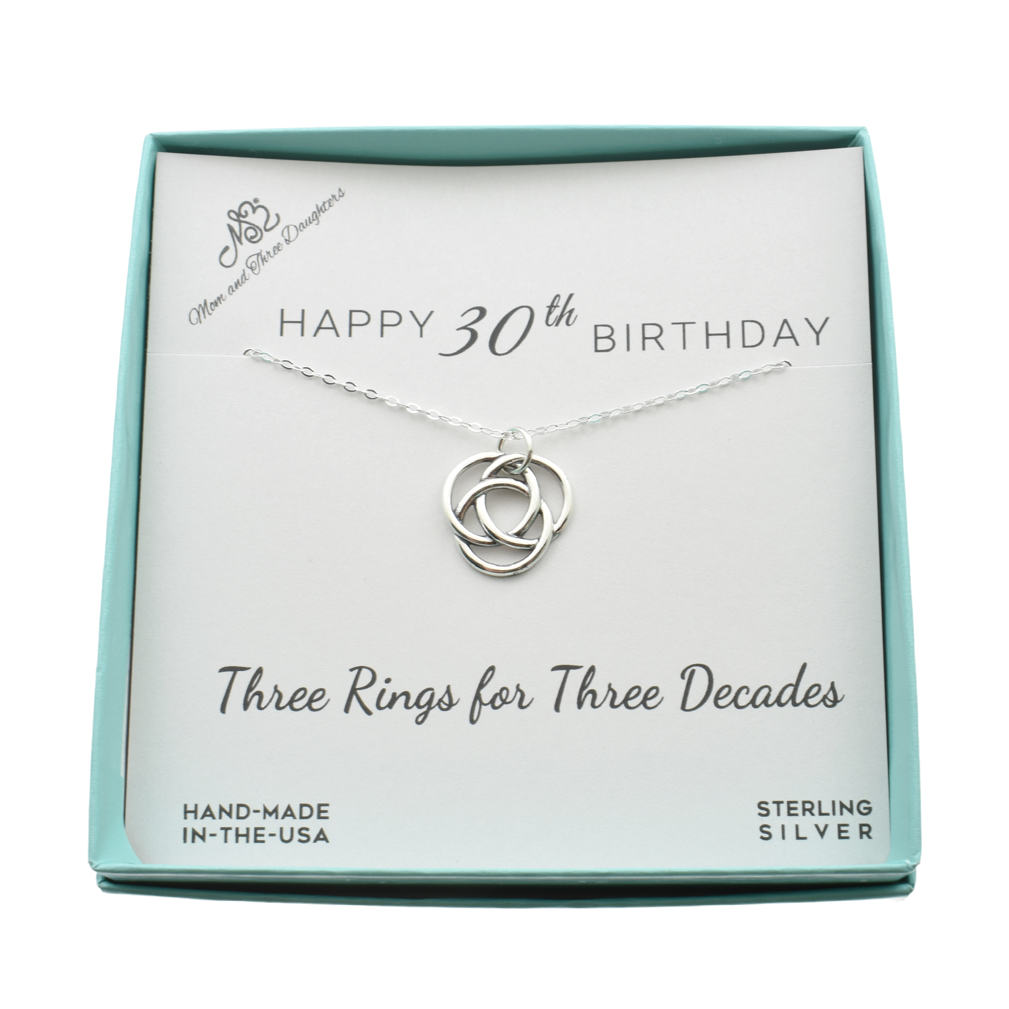30th Birthday Necklace in Sterling Silver
