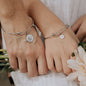 Mother and Daughter Dandelion Bangle Bracelet Set in Sterling Silver and Stainless Steel
