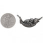 Mom and Baby Otter Necklace in Sterling Silver
